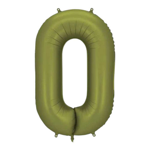Picture of FOIL BALLOON NUMBER 0 OLIVE 34 INCH